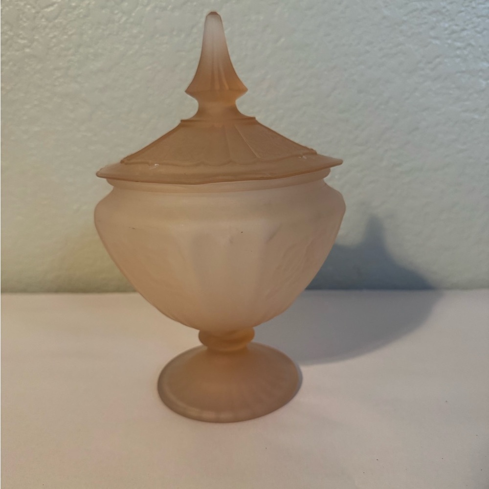Vintage Anchor Hocking Mayfair Pink Frosted Dish